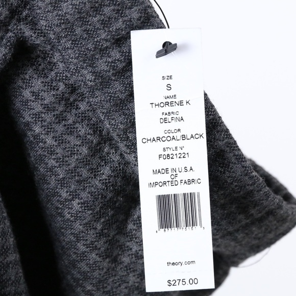 Theory Thorene Pant Charcoal Black Houndstooth NWT - Picture 7 of 8